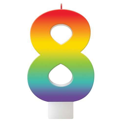 Rainbow Number Candle - No 8